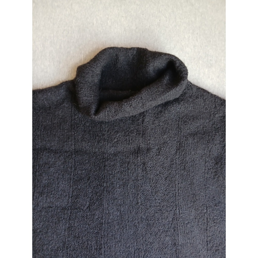 Eileen Fisher Sweater XL Poncho Turtleneck Alpaca Short Sleeve Drapey Lagenlook - Picture 2 of 13